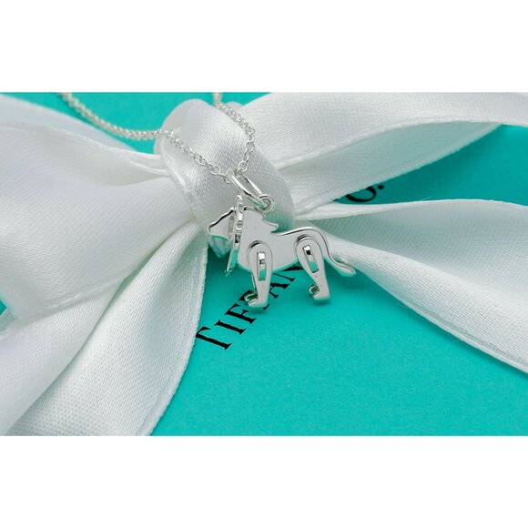 Tiffany & Co. Lion Necklace Save the Wild Lion Charm Pendant in Silver 16" Chain - Picture 2 of 8